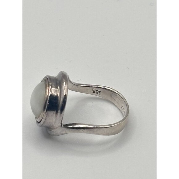 Kameleon 925 Sterling Silver Ring With White Mother Of Pearl Gemstone Size 7.5 - Picture 4 of 11